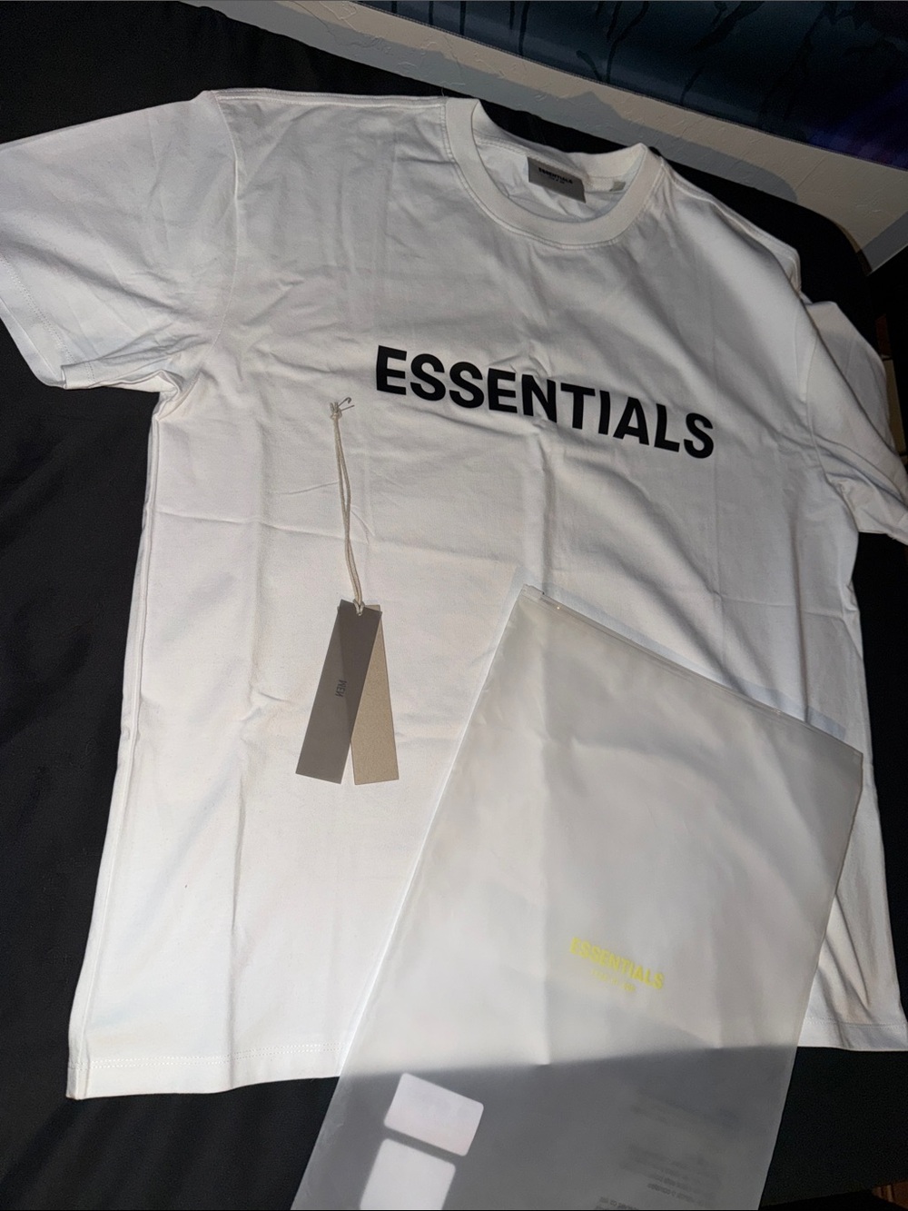 Essentials White T-Shirt with Black Logo